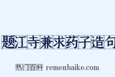 题江寺兼求药子造句是什么意思的图片